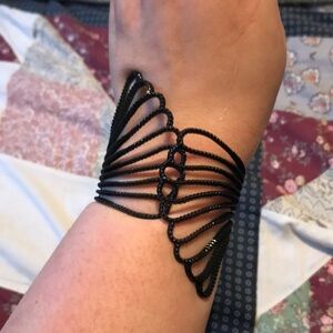 ❤️ Black Strappy Statement Cuff Bracelet